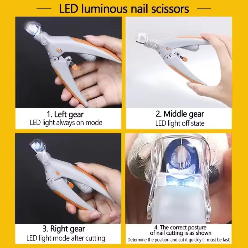 LED Pet Nail Clippers for Cats & Dogs