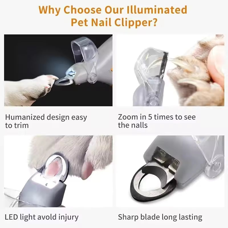 LED Pet Nail Clippers for Cats & Dogs